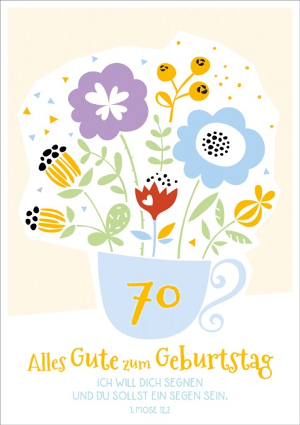 Faltkarte 'Alles Gute zum 70. Geburtstag'