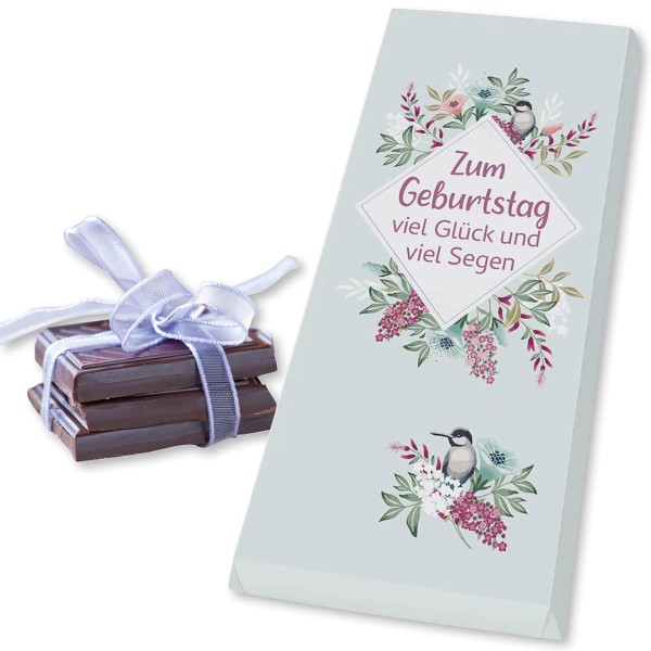 Schokolade 40 g 'Zum Geburtstag viel Glück und viel Segen'