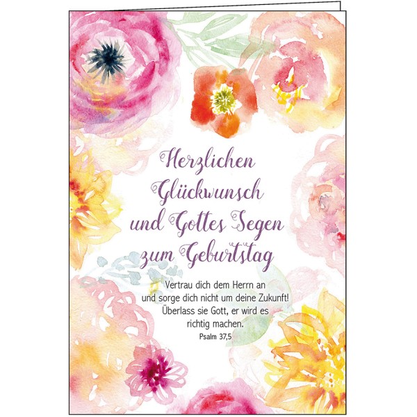 Faltkarte Geburtstag 'Rosenblüten'