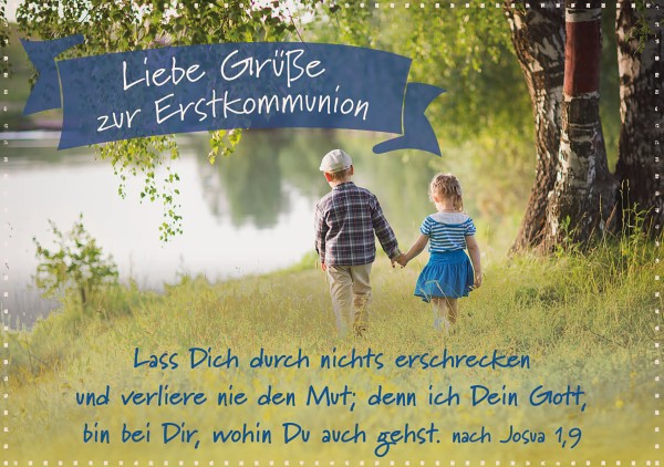 Faltkarte 'Liebe Grüße zur Erstkommunion'