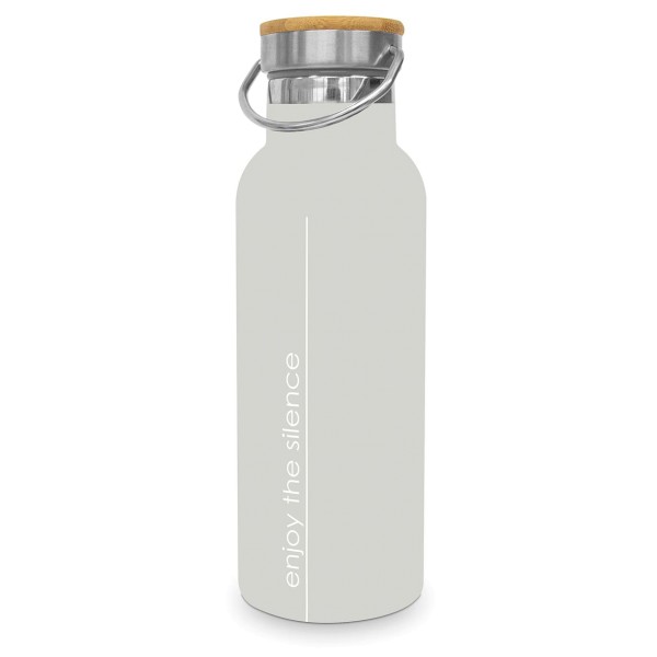 Thermoflasche 'enjoy the silence' taupe